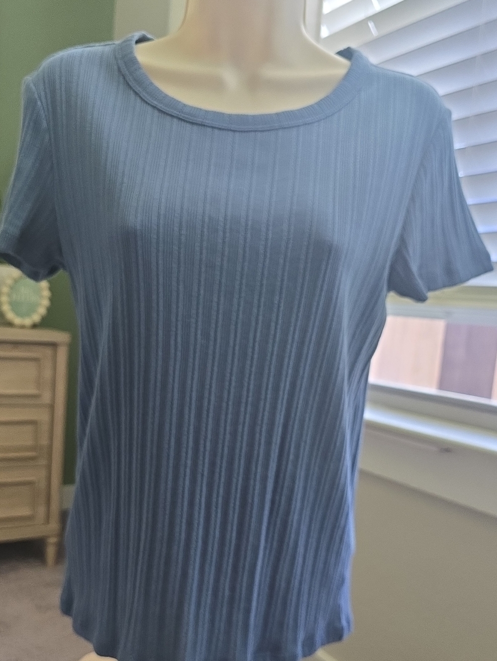 GAP Light Blue Ribbed Short Sleeve Tee